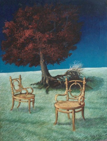 Peinture intitulée "Conversation sous l…" par Virgilio Jatosti, Œuvre d'art originale
