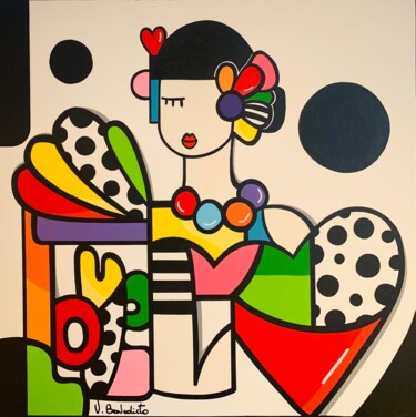Malerei mit dem Titel "Soft love" von Virginia Benedicto, Original-Kunstwerk, Acryl