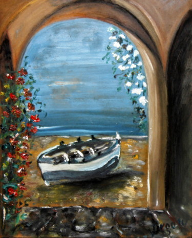 Pittura intitolato "scorcio-sul-lago.jpg" da Virginia Iarocci, Opera d'arte originale