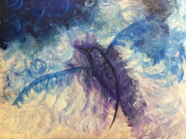 Pintura titulada "Vuelo azul" por Virginia Wagner, Obra de arte original
