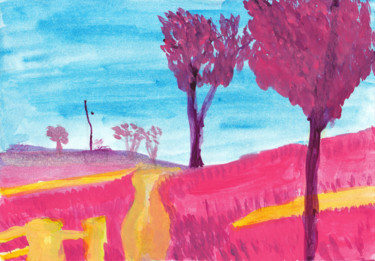 Autumn landscape Картина под названием "Autumn landscape" - Virginia Magrit, Подлинное произведение искусства, Акрил