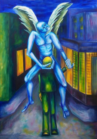 Pintura titulada "El Ángel de los Per…" por Virginia Palomeque, Obra de arte original, Oleo