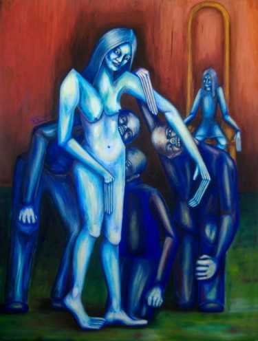 Pintura titulada "La Devorada" por Virginia Palomeque, Obra de arte original, Oleo