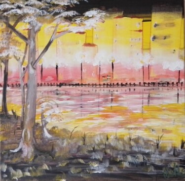 Painting titled "ligth" by Virginie Chatelain, Original Artwork, Acrylic