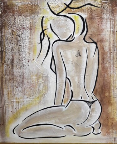 Painting titled "Un charme" by Virginie Dakini, Original Artwork, Acrylic Mounted on Wood Stretcher frame
