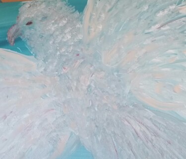 Pittura intitolato "L'aigle blanc" da Virginie Darmagnac, Opera d'arte originale, Acrilico Montato su Telaio per barella in…
