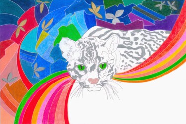 Dessin intitulée "Over the rainbow" par Virginie Dorseuil, Œuvre d'art originale, Crayon
