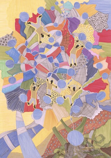 Dessin intitulée "Arborescence" par Virginie Dorseuil, Œuvre d'art originale, Encre
