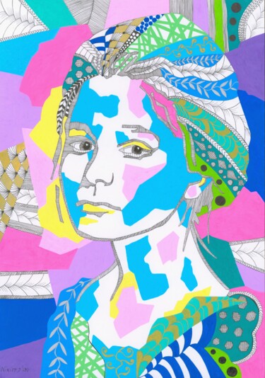Drawing titled "Mélancolie" by Virginie Dorseuil, Original Artwork, Marker