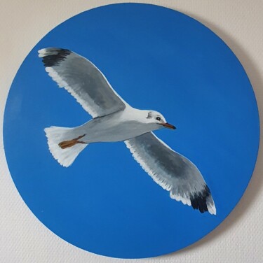 Painting titled "la mouette en vol" by Virginie Esperou, Original Artwork, Acrylic