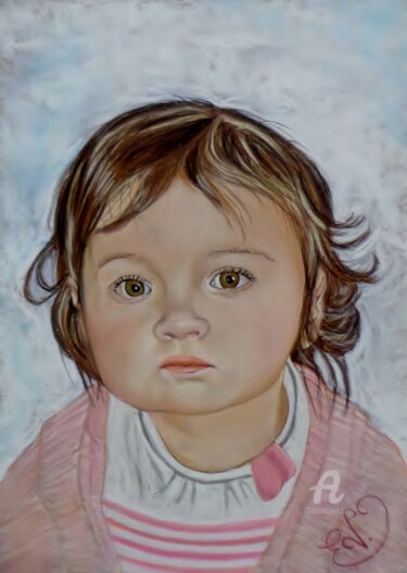 Drawing titled "Emilie jolie" by Virginie Etignard, Original Artwork, Pastel