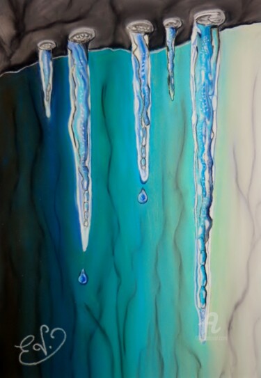 Drawing titled "Stalactites éphémèr…" by Virginie Etignard, Original Artwork, Pastel