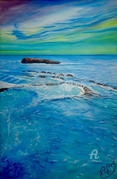 Peinture intitulée "En bord de mer" par Virginie Etignard, Œuvre d'art originale, Acrylique