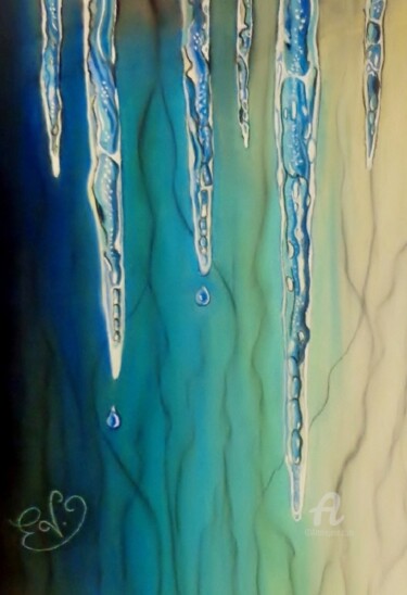 Painting titled "stalactictes 2" by Virginie Etignard, Original Artwork, Pastel