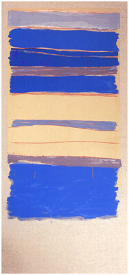 Painting titled "Sans titre bleu" by Virginie Gallé, Original Artwork