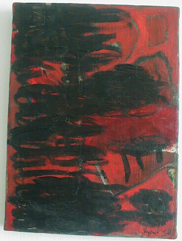 Peinture intitulée "Rouge Noir" par Virginie Gallé, Œuvre d'art originale, Huile