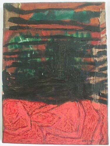Peinture intitulée "Noir Orange" par Virginie Gallé, Œuvre d'art originale, Huile