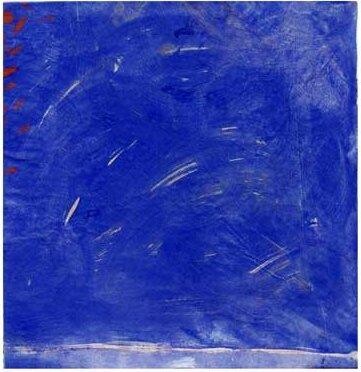 Painting titled "Bleu n°6" by Virginie Gallé, Original Artwork, Oil