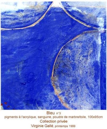 Peinture intitulée "Bleu n°3" par Virginie Gallé, Œuvre d'art originale, Huile