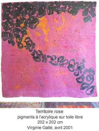 Painting titled "Territoire Rose" by Virginie Gallé, Original Artwork, Acrylic