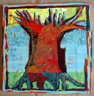 Peinture intitulée "Baobab Mangrove" par Virginie Gallé, Œuvre d'art originale, Huile