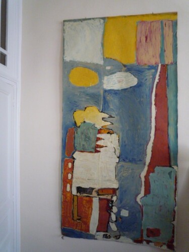 Painting titled "Totems" by Virginie Gallé, Original Artwork, Oil