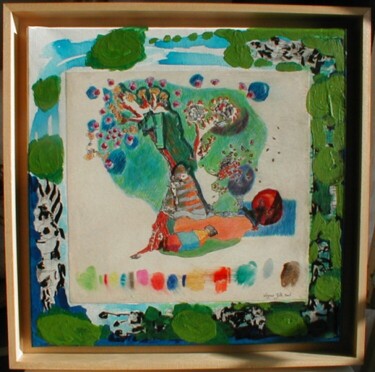 Peinture intitulée "Arbre sorti du tube" par Virginie Gallé, Œuvre d'art originale, Huile