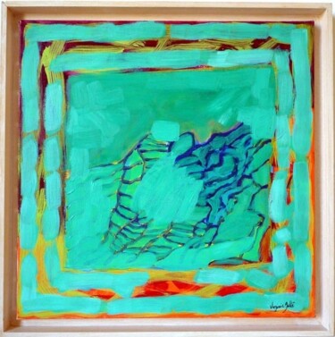 Peinture intitulée "Paysage vert" par Virginie Gallé, Œuvre d'art originale, Huile
