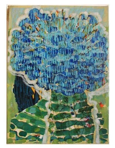 Peinture intitulée "Arbre peuplé" par Virginie Gallé, Œuvre d'art originale, Huile