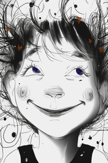 Digital Arts titled "Enfance souriante" by Virginie Gérôme, Original Artwork, 2D Digital Work