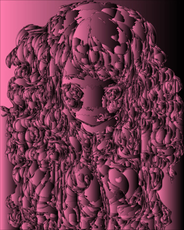 Grafika cyfrowa / sztuka generowana cyfrowo zatytułowany „En rose et noir” autorstwa Virginie Gérôme, Oryginalna praca, 2D p…