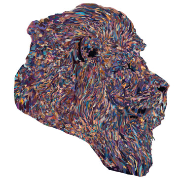 Arts numériques intitulée "Lion-2" par Virginie Gérôme, Œuvre d'art originale, Travail numérique 2D