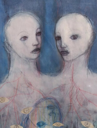 Peinture intitulée "Jumelles" par Virginie Hils, Œuvre d'art originale, Acrylique