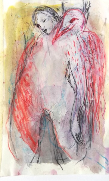 Картина под названием "Birdy" - Virginie Hils, Подлинное произведение искусства, Акрил
