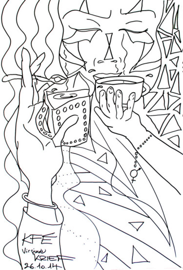 Dessin intitulée "kfe.jpg" par Esterelle Lacrimosa, Œuvre d'art originale, Marqueur