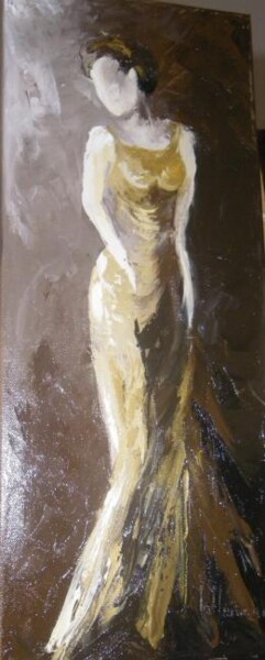 Peinture intitulée "femme longiligne" par Virginie Lallemand, Œuvre d'art originale, Autre