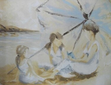Peinture intitulée "mère et filles" par Virginie Lallemand, Œuvre d'art originale, Autre