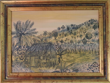 Peinture intitulée "Savane créole. Creo…" par Virginie Le Roy, Œuvre d'art originale, Huile