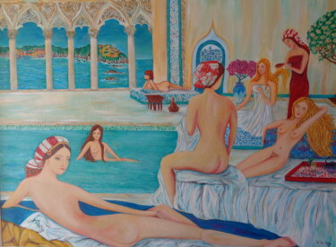 Schilderij getiteld "Liberté des femmes…" door Virginie Le Roy, Origineel Kunstwerk