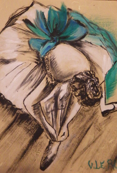 Peinture intitulée "Danseuse qui lace s…" par Virginie Le Roy, Œuvre d'art originale, Huile