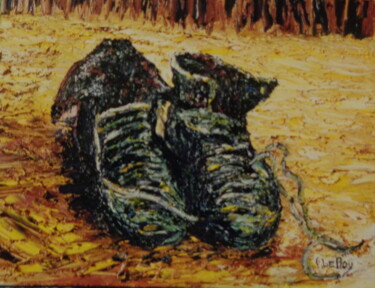 Картина под названием "Chaussures" - Virginie Le Roy, Подлинное произведение искусства, Масло