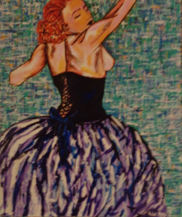 Peinture intitulée "Danseuse au Moulin…" par Virginie Le Roy, Œuvre d'art originale, Huile