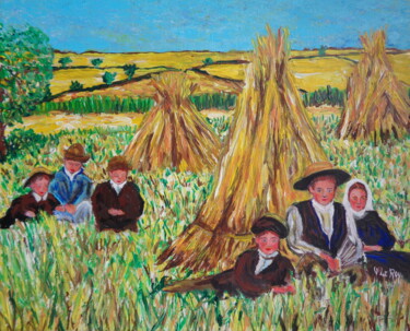 绘画 标题为“Petits bretons dans…” 由Virginie Le Roy, 原创艺术品, 油