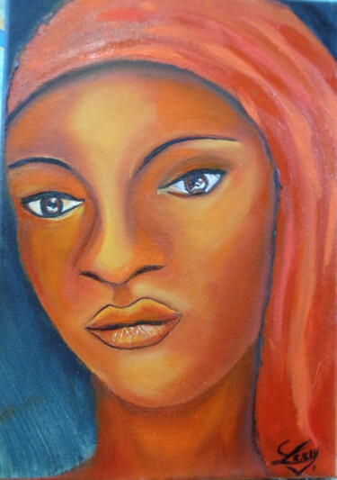 Painting titled "Jolie créole." by Virginie Le Roy, Original Artwork, Oil