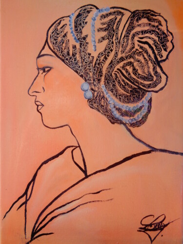 Peinture intitulée "Muse" par Virginie Le Roy, Œuvre d'art originale, Huile