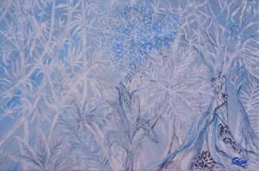 Painting titled "Forêt tropicale III" by Virginie Le Roy, Original Artwork, Oil