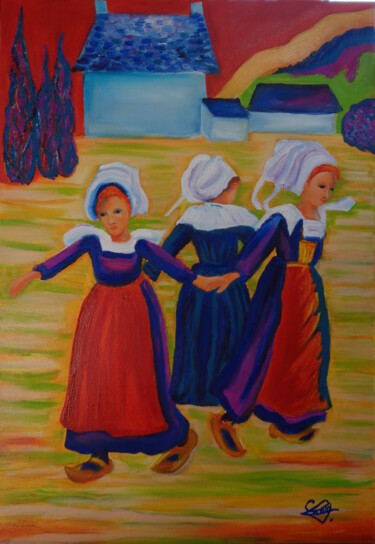 Pintura titulada "Danse de petites br…" por Virginie Le Roy, Obra de arte original, Oleo