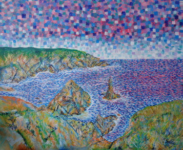 Картина под названием "Pointe du SKEUL" - Virginie Le Roy, Подлинное произведение искусства, Масло Установлен на Деревянная…