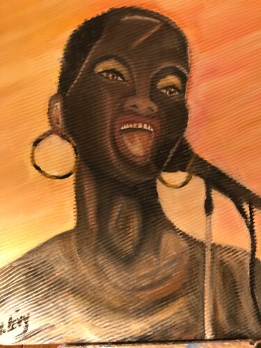 Peinture intitulée "Afrique enchantée" par Virginie Levy, Œuvre d'art originale, Huile