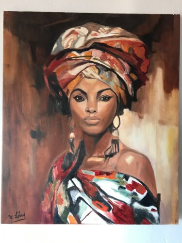 Painting titled "Femme du monde" by Virginie Levy, Original Artwork, Oil